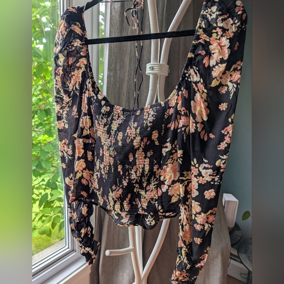 Nwt Free People Floral Black Top - Picture 3 of 7